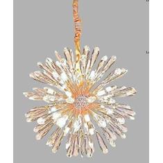 Imagem de Lustre Pendente Flor do Sol  Cristal 50CM 9 Lâmpadas