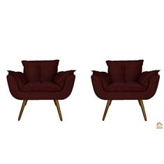 Jogo 2 Poltronas Decorativa Em Capitonê Para Sala de Espera Aurora Suede  Pink DL Decor em Promoção é no Buscapé