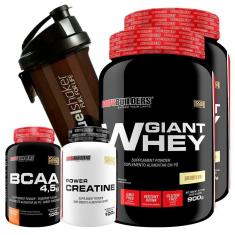 Imagem de Kit 2X Giant Whey 900G Baunilha Bcaa 100G Creatina 100G