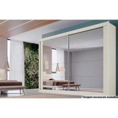Imagem de Guarda Roupa Casal 2 Portas c/ Espelho e 4 Gavetas Creta Flex Off White/Off White ou Amendoa - Europa