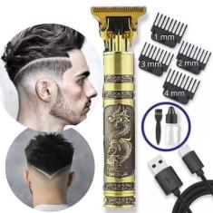 Imagem de Máquina de Cortar Cabelo e Barba Profissional  Dragão Dourado, Bivolt 