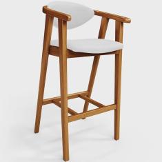Imagem de Banqueta Alta Para Cozinha Bancada Bar Sala de Jantar Fixa Cecília L02 Facto Branco - Lyam