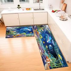 Imagem de Tapete antiderrapante HVEST para sala de estar, quarto, cozinha, tapete de chão (4,5 x 1,6 m x 1,6 m)