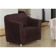 Imagem de Poltrona Decorativa Tila Consultório Recepção Suede Marrom