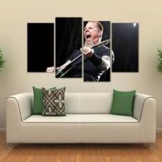 Imagem de Quadro Decorativo James Hetfield Metallica Em Tecido 4 Peças