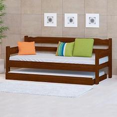 Imagem de Sofá Cama Madeira Com Auxiliar Castanho Nemargi