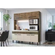 Imagem de Cozinha Compacta 8 Portas 1 Gaveta 2 Nichos Luisa Irm Móveis Itaúba/off White