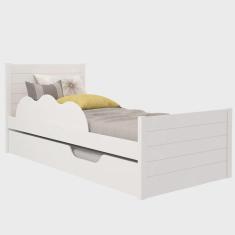 Imagem de Cama Solteiro com Cama Auxiliar Cimol Elza Branco 100% mdf ii