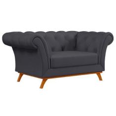 Imagem de Sofá Para Sala De Estar 150cm 1 Lugar Base Madeira Império C-03 Corano