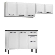 Imagem de Conjunto Cozinha Modulada 3 Peças Itatiaia New Premium Aço 8 Portas 2 Gavetas Branco