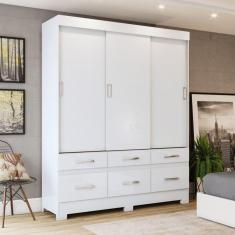 Imagem de Guarda Roupas Casal 3 Portas 6 Gavetas Be21 Branco