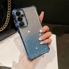 Imagem de Capa de telefone luxuosa galvanizada com glitter para Samsung Galaxy S24 S22 Plus Ultra S23 FE gradiente anti-choque capa de quatro cantos, azul, para S22Ultra