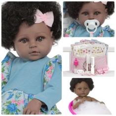 Imagem de Boneca Reborn Recém Nascida Cabelo Cacheado Pode Molhar - Cegonha Rebo