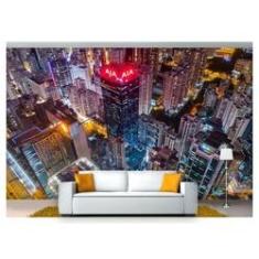 Imagem de Papel De Parede Cidade Prédios Luzes Noite 3D 6M² Ncd235