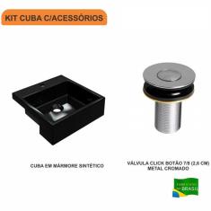 Imagem de Kit Cuba XQ355 Válvula Click Botão 1 Polegada B Compace 