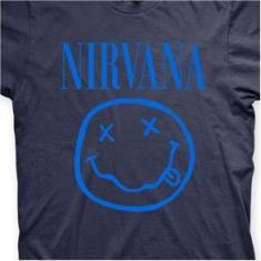 Imagem de Camiseta Nirvana Marinho e  Claro em Silk 100% Algodão