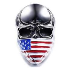 Imagem de Anel Aço Inox Grande Caveira Motociclista Americana Biker