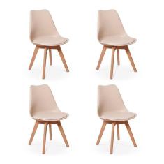 Imagem de Conjunto 04 Cadeiras Eames Wood Leda Design - Nude