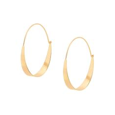 Imagem de Brinco Rommanel Banhado Ouro Maxi Argola Aro Chapa Lisa 526607