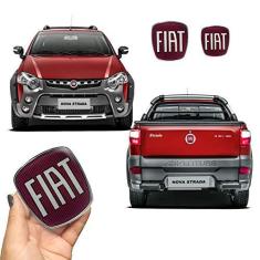 Imagem de Kit Emblemas Da Maçaneta Fiat Strada Adesivo Resinado