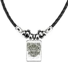 Imagem de DIYthinker Colar de monstro estilo chinês, joias, torque, pingente de corda de couro