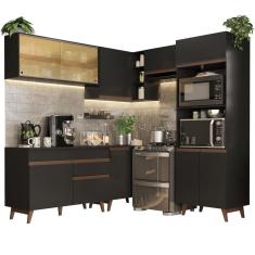 Imagem de Cozinha Completa de Canto Preto Reims Madesa