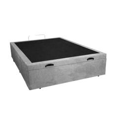 Imagem de Base Box Baú Viúva Santo Box Suede Cinza 47x128x188