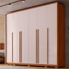 Imagem de Guarda-Roupa Casal Quintus 6 Portas 6 Gavetas Freijó/Off White - Caemmun