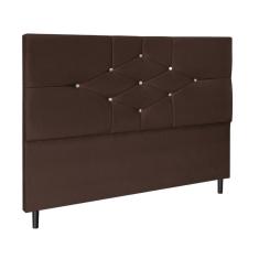 Imagem de Cabeceira Cama Casal 140 cm Camboriú Suede Marrom E-Frame
