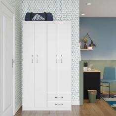 Imagem de Guarda-Roupa Solteiro Melbourne 4PT 2GV Branco