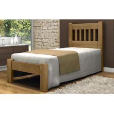 Imagem de Cama De Solteiro Pérola De Madeira Maciça Angelim Pedra/Tauari - Cor I