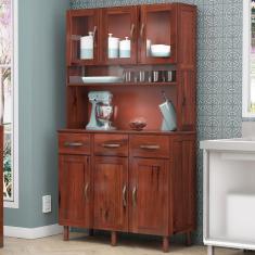 Imagem de Armário Para Cozinha 6 Portas 3 Gavetas Madeira Maciça Castanho 46 - Lanes