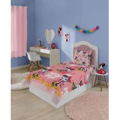 Imagem de Jogo De Lençol Fronha Cama Solteiro Infantil Minnie Menina Rosa 2 Peça