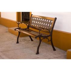 Imagem de Banco de Madeira e Alumínio Fundido Ouro Preto Unifer Móveis