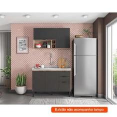 Imagem de Cozinha Compacta Firenze I 5 PT 2 GV Avena e Grafito - Demóbile