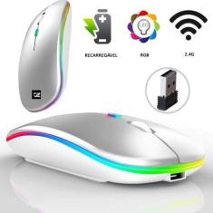 Imagem de Mouse Sem Fio 2.4 ghz Optico Recarregável Gamer USB Led Rgb Wirelles U