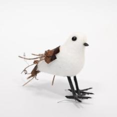 Imagem de Kit 4 Passarinhos Branco Decoração Natal Em Isopor 10cm