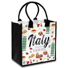 Imagem de seclate Bolsa de presente de viagem na Itália, sacola de presente para amantes da Itália para esportes de compras de aniversário - B01-B09, Multicor, Medium