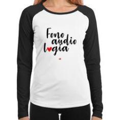 Imagem de Baby Look Raglan Fonoaudiologia Por Amor Manga Longa - Foca Na Moda