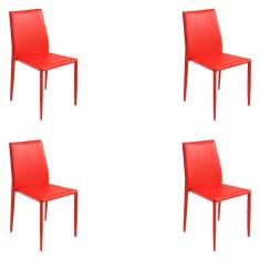 Imagem de Kit 4 Cadeiras Decorativas Sala E Cozinha Karma Pvc 
