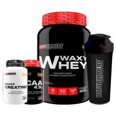 Imagem de Kit Waxy Whey 900G + Bcaa 100G + Power Creatina 100G + Coqueteleira -