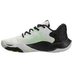 Imagem de Tênis Under Armour Basket Buzzer Branco e Verde - Masculino -