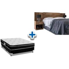 Imagem de Cama Box Casal CRC + Colchão Molas Physical Ortobom + Cabeceira Plus Atacama-Jatobá