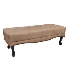 Imagem de Recamier Decorativo 140cm Loewe Suede Pés de Madeira Bege G63 - Gran B