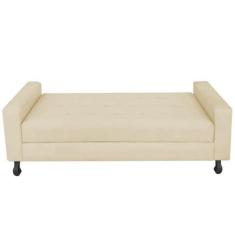 Imagem de Recamier Calçadeira Sofá Slim   1,40 cm Casal Baú Quarto Sala Suede Be