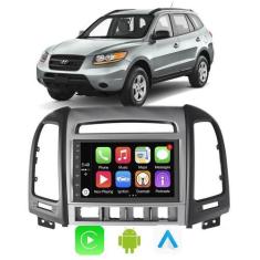 Imagem de Kit Multimidia Android Santa Fé 2006 a 2012 7 Pol Android Auto + Moldu