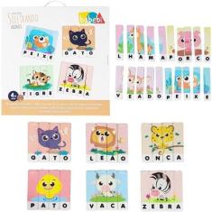 Imagem de Jogo Quebra-Cabeça Soletrando Animais - BABEBI 6046