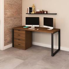 Imagem de Conjunto Home Office Escrivaninha 120 Cm e Gaveteiro Munique - Kappesberg