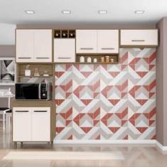 Imagem de Cozinha Compacta Poliman Barcelona com 8 Portas e 3 Prateleiras - 258cm de largura