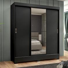 Imagem de Guarda Roupa Casal com Espelho 3 Portas Atenas Yescasa Preto